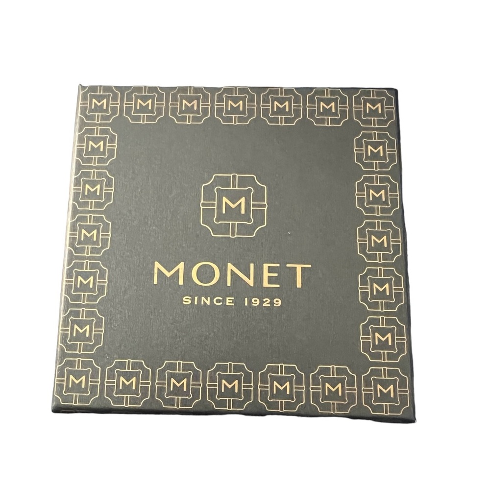 Beautiful Monet Jeweled Tree Gold Tone Compact Dual Mirror. NEW. - Picture 3 of 4